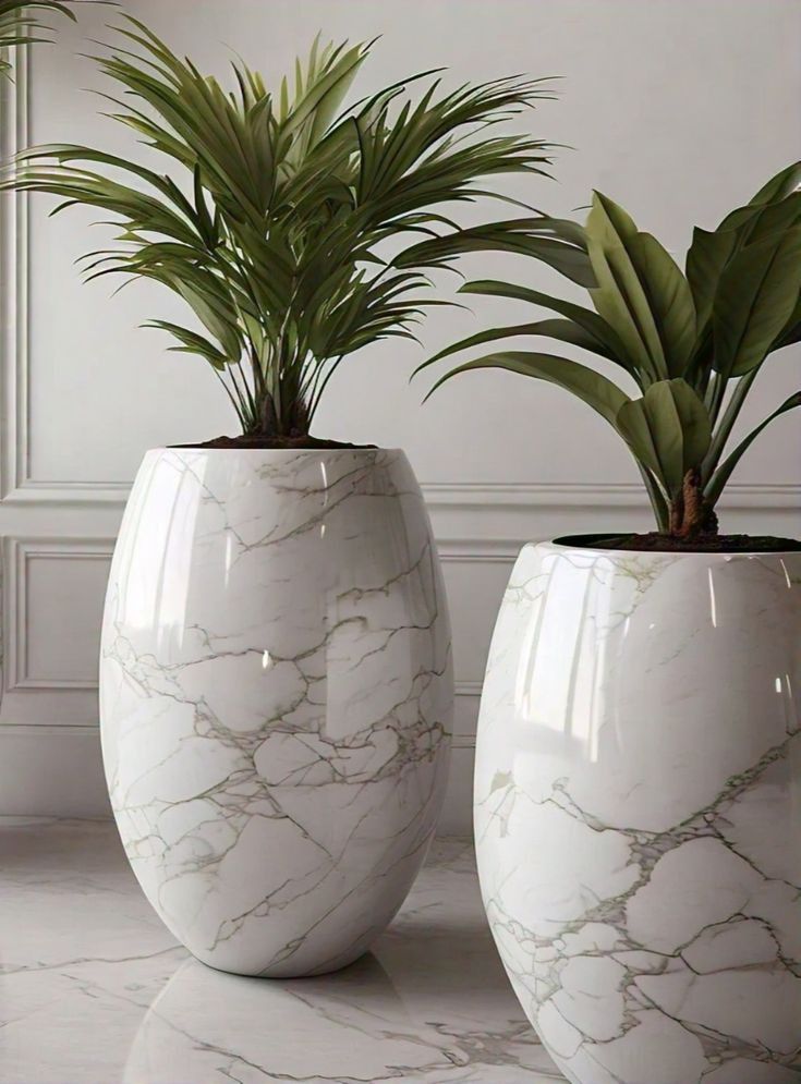 Luxury White Marble Planter Pot